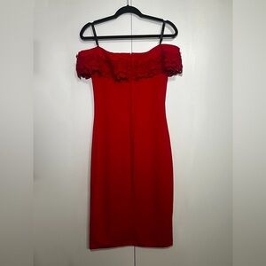 BISOU BISOU red strapless dress